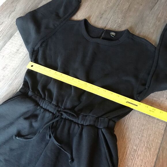 Wild Fable Black Fleece Jumpsuit One Piece Elastic Waist Size Large - Picture 12 of 16